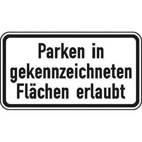 Zusatzzeichen nach StVO - Nr. 1053 - 30 Parken in gekennzeichneten Flächen erlaubt