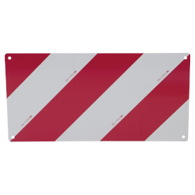 Warntafel für überlange und überbreite Kfz, rechtsweisend, Aluminium 2mm,  4 - fach gelocht