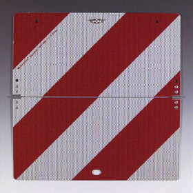 Nachtparktafel mit Bauartgenehmigung, klappbar Aluminium 2mm, Vorderseite Reflexfolie rot / wei, 