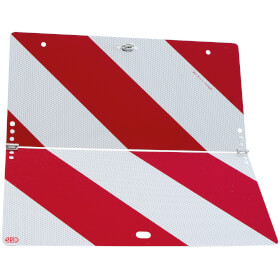 Nachtparktafel mit Bauartgenehmigung, klappbar Aluminium 2mm, Vorderseite Reflexfolie rot / weiß, 