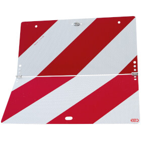 Nachtparktafel mit Bauartgenehmigung, klappbar Aluminium 2mm, Vorderseite Reflexfolie rot / weiß, 