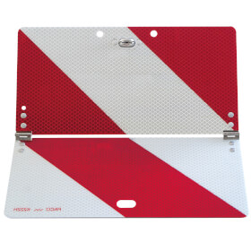 Nachtparktafel mit Bauartgenehmigung, klappbar Aluminium 2 mm, Vorderseite Reflexfolie rot / weiß