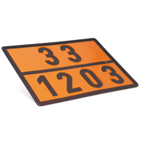 SafetyMarking Gefahrguttafel ADR / GGVS Gefahrennummer: 33 / UN 1203: Gasl,  Benzin oder Ottokraftstoff