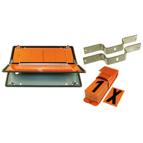 Gefahrentafel nach GGVS / ADR Zifferntafel, klappbar, verz. Stahlblech,  orange Reflexfolie, 