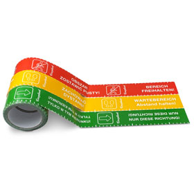 Coroplast Smart Distancing Tape 4 - Sprachig, Abstand halten, Bereich freihalten,  Richtungsweiser