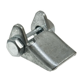 Spannschloss für Edelstahlband mit montierter Schlitzschraube