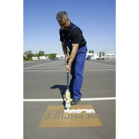 Spritzschablonensatz zur einfachen Boden- und Straßenmarkierung mit Buchstaben, Ziffern und Symbolen