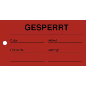 Qualittskennzeichnung Etiketten Text: Gesperrt