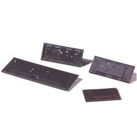 Kennflex Schilderträger aus PBT - Kunststoff mit seitlich integrierten Endkappen, schwarz, 