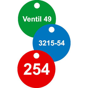 Schilder - Ventilkennzeichnung  -  verschiedene Farben