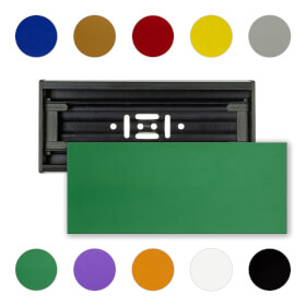 Kennflex ABS - Kunststoff Profilschienen inkl. Endkappen Set mit blanko Thermograv - Schild zum Einschieben