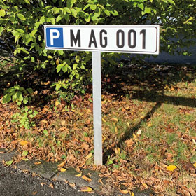 Einschlagpfosten, Erdspie,  fr Parkplatzschilder 52,0 x 11,0 cm - Aluminium mit Einschubnut