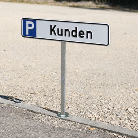 Aufstellpfosten aus verzinktem Stahl fr Parkplatzschilder 52,0 x 11,0 cm