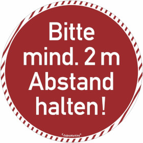 Hinweisschild, Bodenmarkierung - Bitte Abstand halten!, 