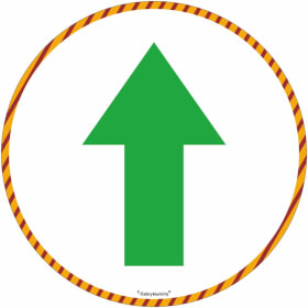 Hinweisschild, Bodenmarkierung - Bitte Abstand halten!, 