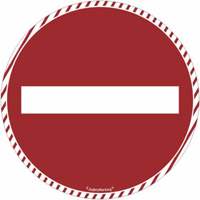 Hinweisschild, Bodenmarkierung - Durchgang verboten!