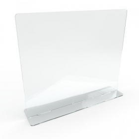 Mobile Acrylglasscheibe zum Schutz vor Infektionen im Verkaufsbereich gewlbt, zum Einstecken auf Grundplatte (BxL):  69, 0 x 17, 0 cm