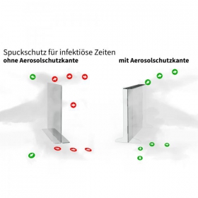 SafetyMarking Hygieneschutzwand mit Aerosol-Schutzkante, zum sicheren Ineinanderstecken