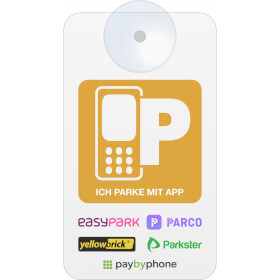 Parkticket Vignette ich parke mit App: Easypark, Parco,  yellowbrick,  Parkster,  paybyphone