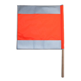 Warnfahne / Warnflagge Typ A tagesleuchtend / wei, wei / rotorange