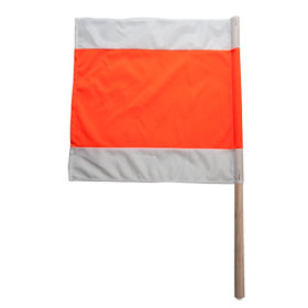 Warnfahne / Warnflagge Typ A tagesleuchtend / wei, wei / rotorange
