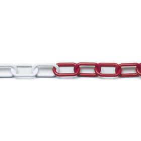 Absperrkette Secur Nylon mit hoher Reißfestigkeit Farbe: rot / weiß, Gliederstärke 6 mm