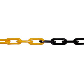 Absperrkette Secur Nylon mit hoher Reißfestigkeit Farbe: gelb / schwarz, Gliederstärke 6 mm