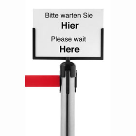 Absperrsysteme Zubehr Guide - Line,  Schild A4 quer,  aus Kunststoff,  