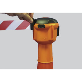 Absperrsysteme Skipper Absperrband mit Haltekopf für Leitkegel