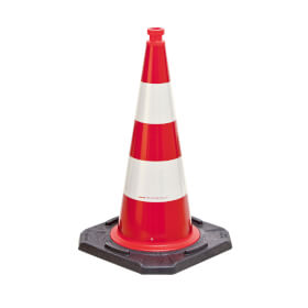 Verkehrsleitkegel StVO rot / weiß, vollreflektierend (Folie Typ 1), 