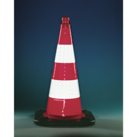 Verkehrsleitkegel StVO rot/weiß, vollreflektierend (Folie Typ 1), 