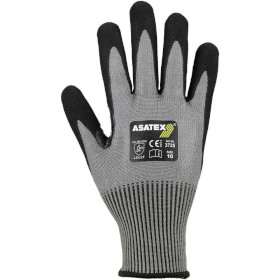 Asatex 3725 Schnittschutzhandschuh grau Strickhandschuh mit Nitril - Mikroschaumbeschichtung