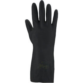 Asatex 3470 Chemikalienschutzhandschuh schwarz Neoprene / Latex Handschuh mit Baumwollbeflockung