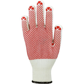 Asatex 3685 Arbeitshandschuh weiß Feinstrickhandschuh mit roten Vinyl-Noppen und Strickbund