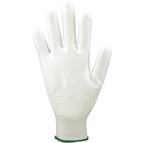 Asatex 3700 Arbeitshandschuh weiß mit PU-Beschichtung auf Fingerkuppen und Innhand