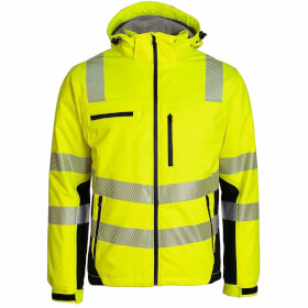 Asatex Prevent Trendline Warnschutzjacke gelb Wind - und Wasserdichte Softshelljacke mit Reflexstreifen