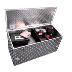 Alutec Riffelblechbox R883 extra stabile Aluminium-Riffelblechbox mit zwei seitlichen Türen
