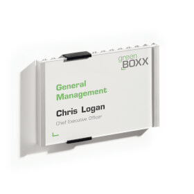 Durable Info Sign Türschild mit bruchsicherer Acrylglasabdeckung und zwei Verschlussclips