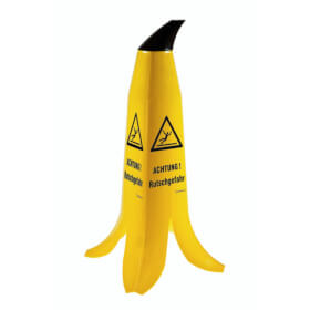 Warnaufsteller - Banane 4 - seitig bedruckt ACHTUNG! Rutschgefahr
