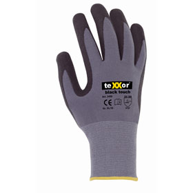 Nylon - Strickhandschuhe mit Nitrilbeschichtung, grau - schwarz für präzise Arbeiten, 