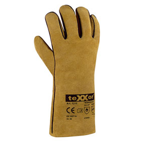 Schweißerhandschuhe KRAKATAU Rindspaltleder, hitzebeständig, beige