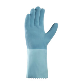 Texxor 2250 topline Chemikalienschutzhandschuh geraut hellblau aus Naturlatex mit angerauter Griffflche