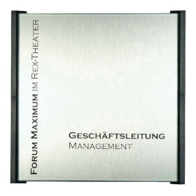 BOX Türschild anthrazit in Edelstahloptik mit einer Abdeckung aus Sicherheitsglas