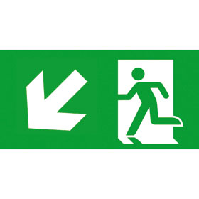 CUBE - LUX Piktogramm Rettungsweg abwärts links Rettungsweg abwärts links