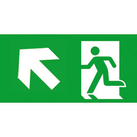 CUBE - LUX Piktogramm Rettungsweg aufwärts links Rettungsweg aufwärts links