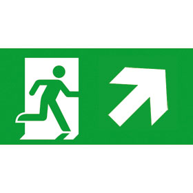 CUBE - LUX Piktogramm Rettungsweg aufwrts rechts Rettungsweg aufwrts rechts