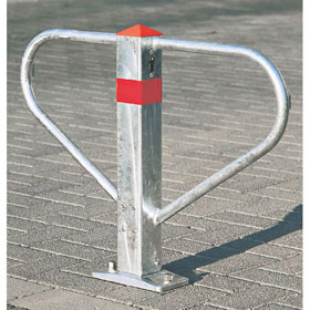 Parkbügel Sperrbügel aus Stahl, verzinkt, mit Profilzylinder, gleichschließend, kippbar