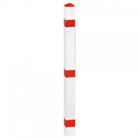 Stahl-Absperrpfosten rot/weiß mit Reflexstreifen herausnehmbar mit  Bodenhülse kaufen
