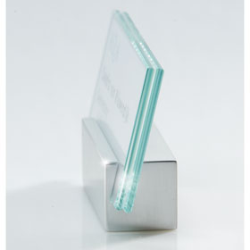 CLEAR Tischaufsteller  2 Glasscheiben à 3 mm, ESG, 