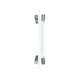 ClampLine Firmenschild A3 Glasschild mit 2 edlen Aluminiumhaltern, variabler Klemmbereich